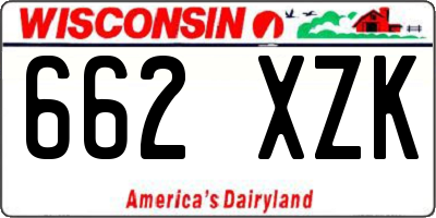 WI license plate 662XZK