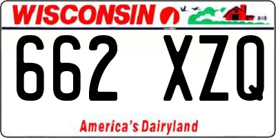 WI license plate 662XZQ