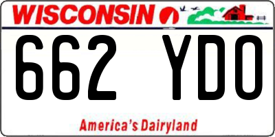 WI license plate 662YDO