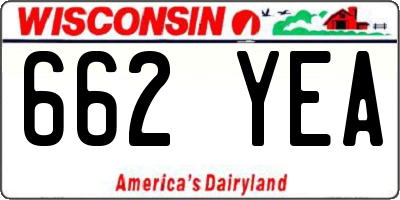 WI license plate 662YEA