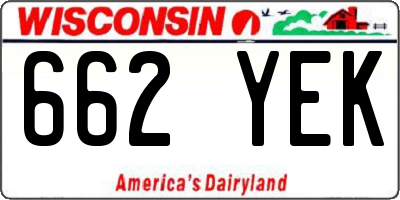 WI license plate 662YEK