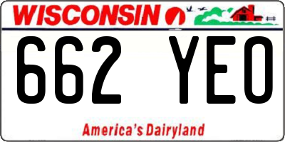 WI license plate 662YEO