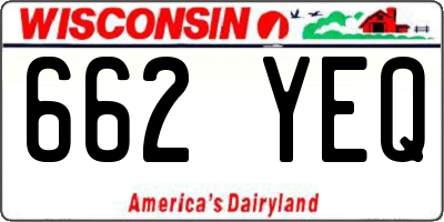 WI license plate 662YEQ