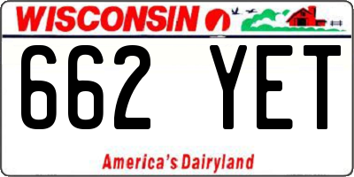 WI license plate 662YET