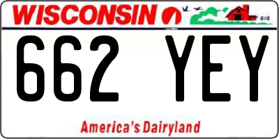 WI license plate 662YEY