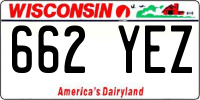 WI license plate 662YEZ