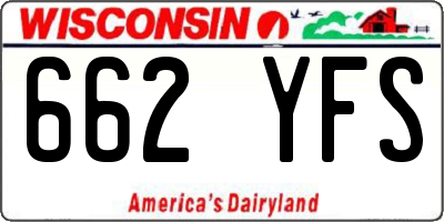 WI license plate 662YFS