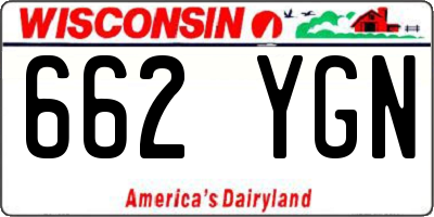 WI license plate 662YGN