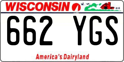 WI license plate 662YGS