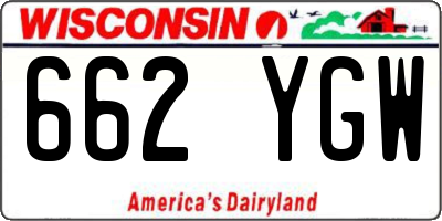 WI license plate 662YGW
