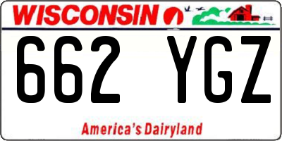 WI license plate 662YGZ