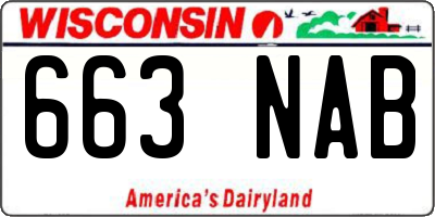 WI license plate 663NAB