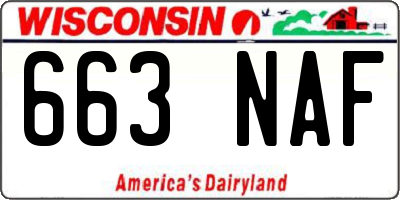 WI license plate 663NAF