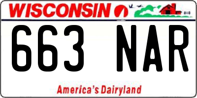 WI license plate 663NAR