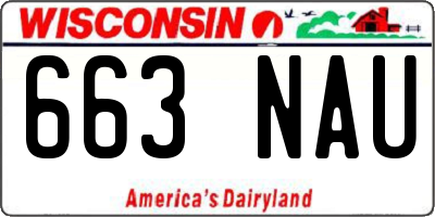 WI license plate 663NAU