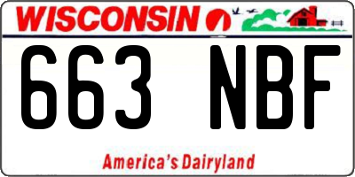 WI license plate 663NBF