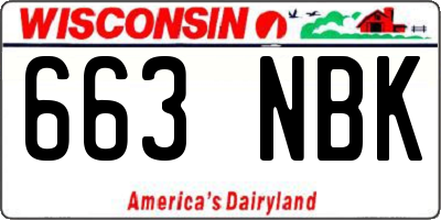 WI license plate 663NBK