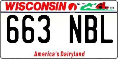 WI license plate 663NBL