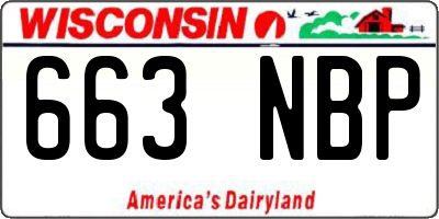 WI license plate 663NBP
