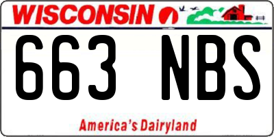 WI license plate 663NBS