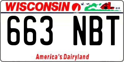 WI license plate 663NBT