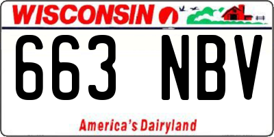 WI license plate 663NBV