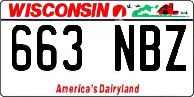 WI license plate 663NBZ