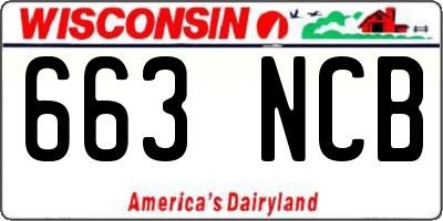 WI license plate 663NCB