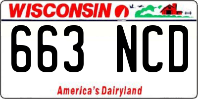 WI license plate 663NCD