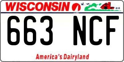 WI license plate 663NCF
