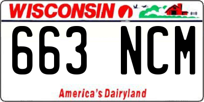 WI license plate 663NCM