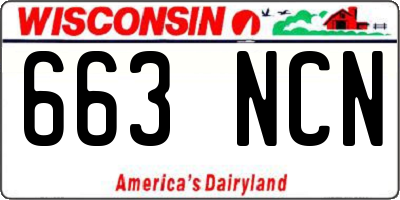WI license plate 663NCN