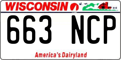 WI license plate 663NCP
