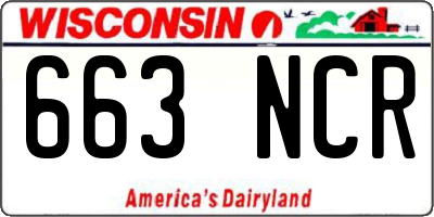WI license plate 663NCR