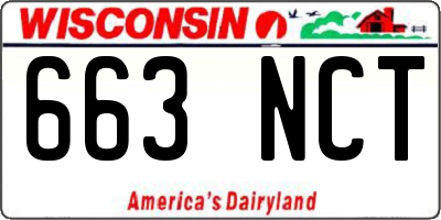 WI license plate 663NCT