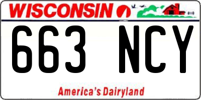 WI license plate 663NCY