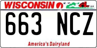 WI license plate 663NCZ