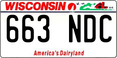 WI license plate 663NDC