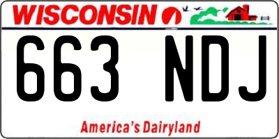 WI license plate 663NDJ