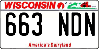 WI license plate 663NDN