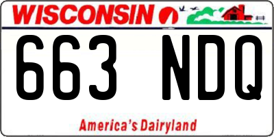 WI license plate 663NDQ