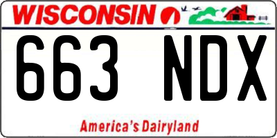 WI license plate 663NDX