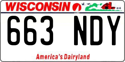 WI license plate 663NDY