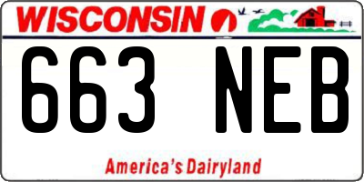 WI license plate 663NEB