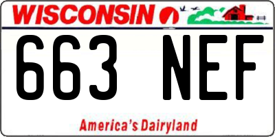 WI license plate 663NEF