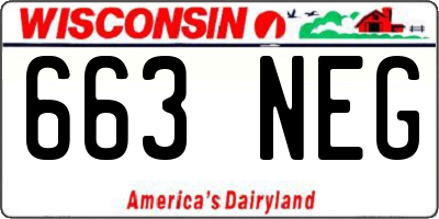 WI license plate 663NEG