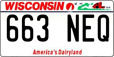 WI license plate 663NEQ