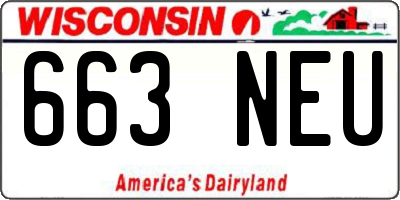WI license plate 663NEU
