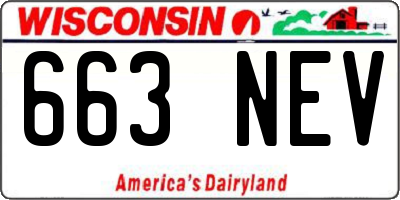 WI license plate 663NEV