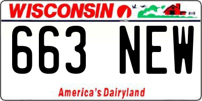 WI license plate 663NEW